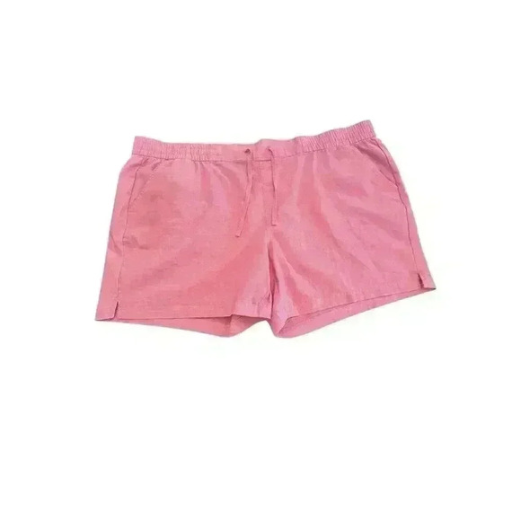 Magellan Pants - Women's Magellan Size 3X Chambray Shorts NWT 6" inseam Elastic Drawstring Pink